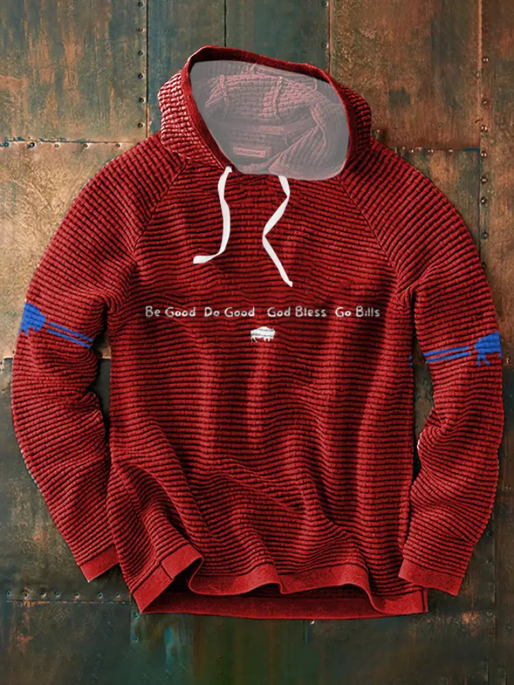 Men’s Buffalo Football Lover Printed Hoodie Red / S