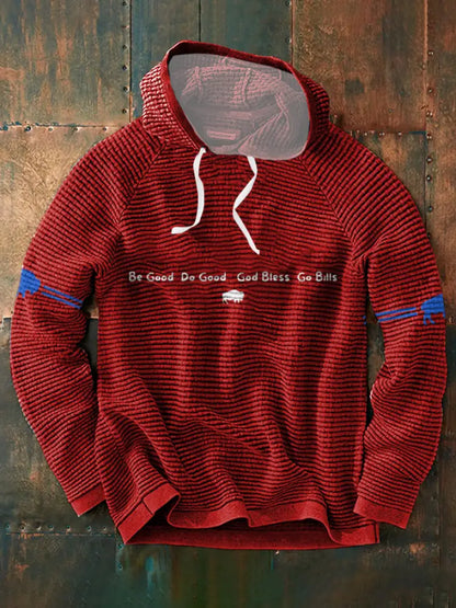 Men’s Buffalo Football Lover Printed Hoodie Red / S