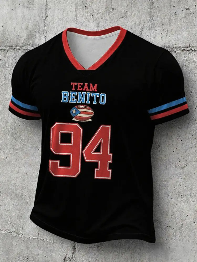 Men’s Bunny Football Music Lover Printed T-shirt