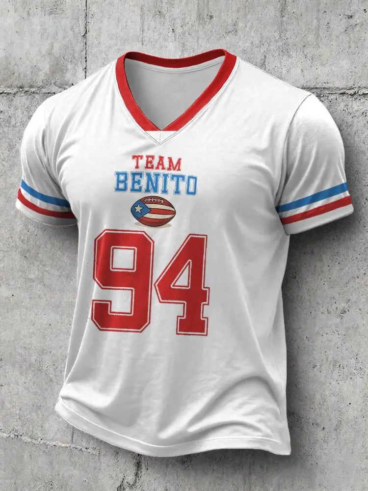 Men’s Bunny Football Music Lover Printed T-shirt