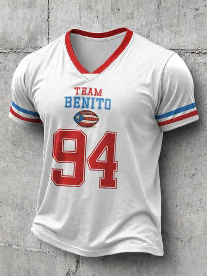 Men’s Bunny Football Music Lover Printed T-shirt