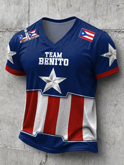 Men’s Bunny Football Music Lover Printed T-shirt