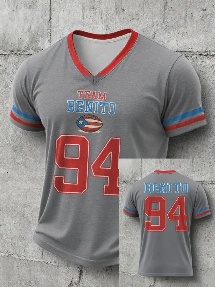 Men’s Bunny Football Music Lover Printed T-shirt Light Gray / S