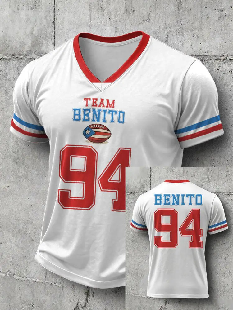 Men’s Bunny Football Music Lover Printed T-shirt White / S