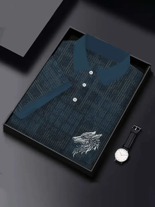 Men’s Business Wolf T-shirt Navy Blue / S
