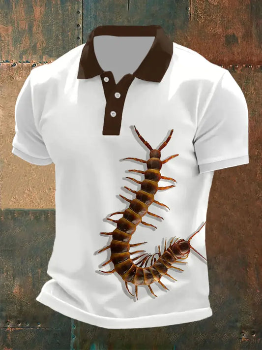 Men’s centipede print tops Brown / S