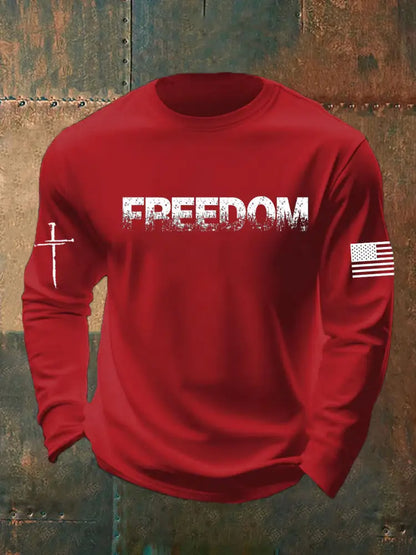 Men’s Charlie Kirk Freedom Printed long sleeve T-shirt Red / S