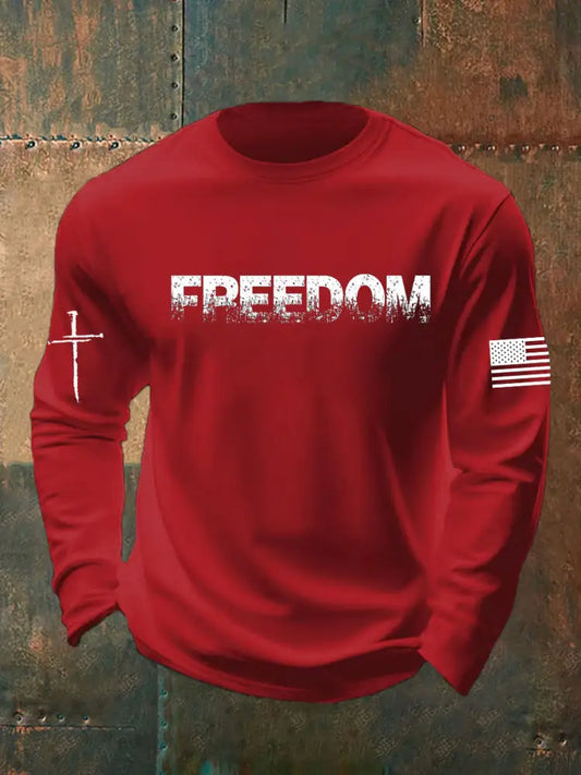 Men’s Charlie Kirk Freedom Printed long sleeve T-shirt Red / S