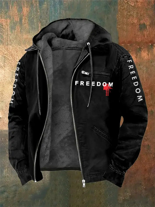 Men’s Charlie Kirk Freedom Printed Long Sleeved Hooded Jacket Black / S