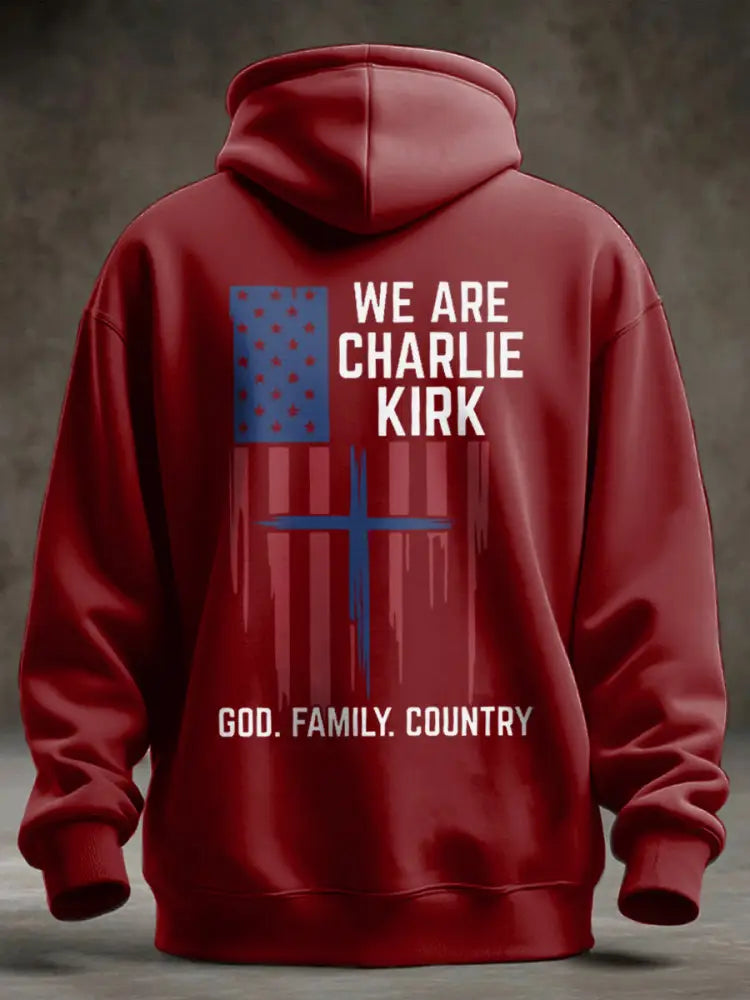 Men’s Charlie Kirk Oversized Drop-Shoulder Hoodie