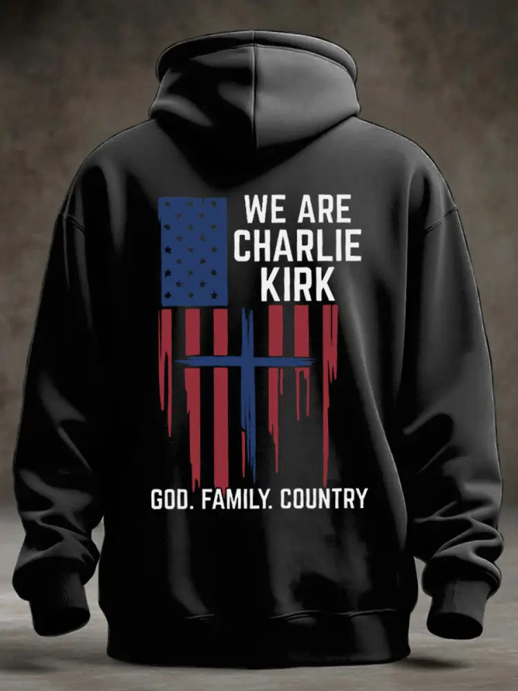 Men’s Charlie Kirk Oversized Drop-Shoulder Hoodie
