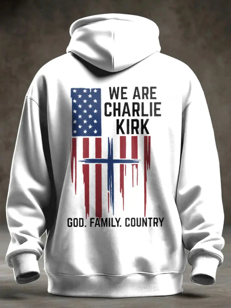 Men’s Charlie Kirk Oversized Drop-Shoulder Hoodie