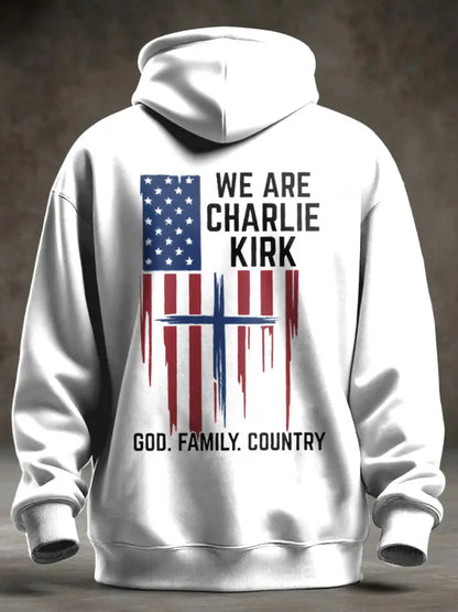 Men’s Charlie Kirk Oversized Drop-Shoulder Hoodie