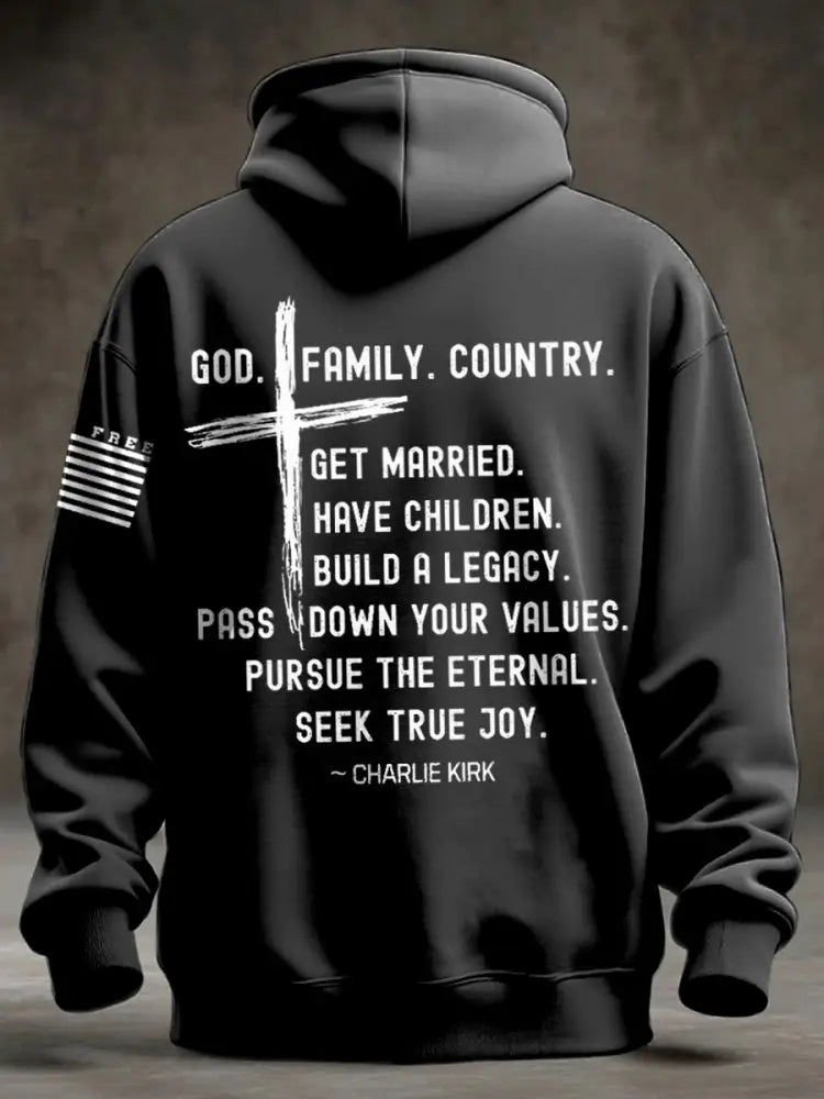 Men’s Charlie Kirk Oversized Drop-Shoulder Hoodie