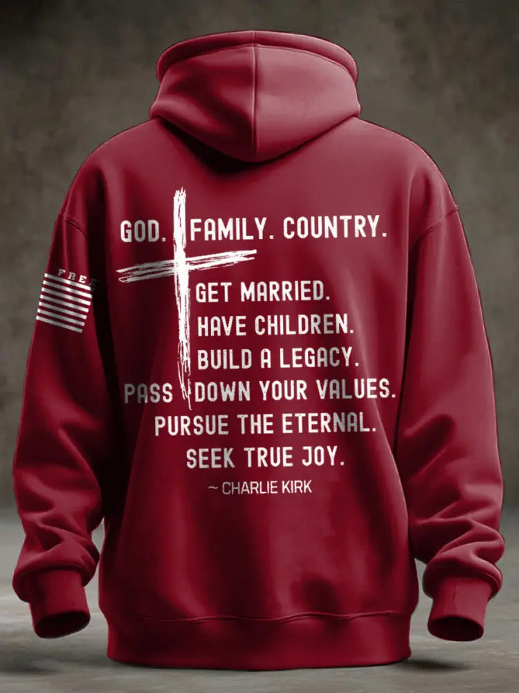 Men’s Charlie Kirk Oversized Drop-Shoulder Hoodie