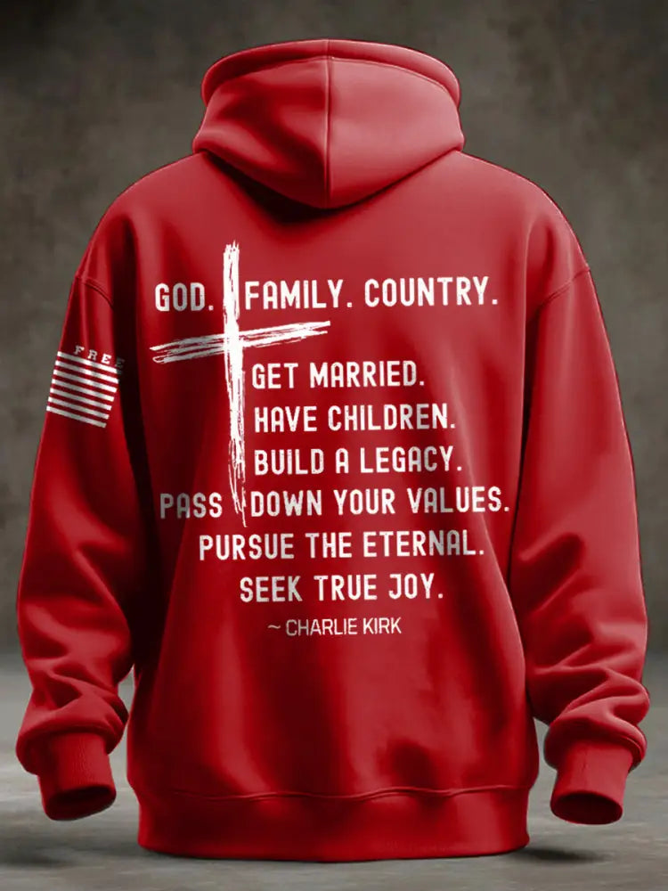 Men’s Charlie Kirk Oversized Drop-Shoulder Hoodie