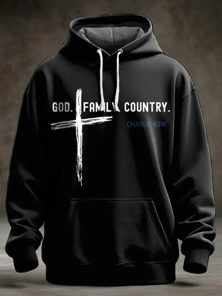 Men’s Charlie Kirk Oversized Drop-Shoulder Hoodie