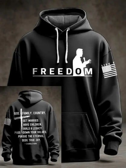Men’s Charlie Kirk Oversized Drop-Shoulder Hoodie Black / S