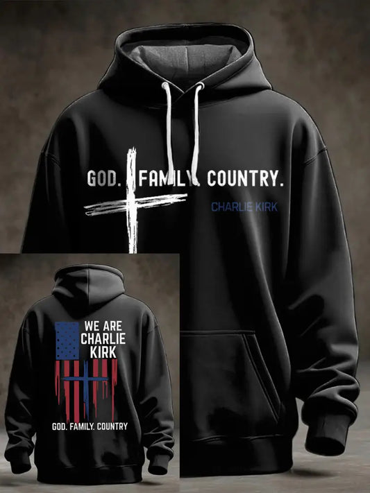 Men’s Charlie Kirk Oversized Drop-Shoulder Hoodie Black / S