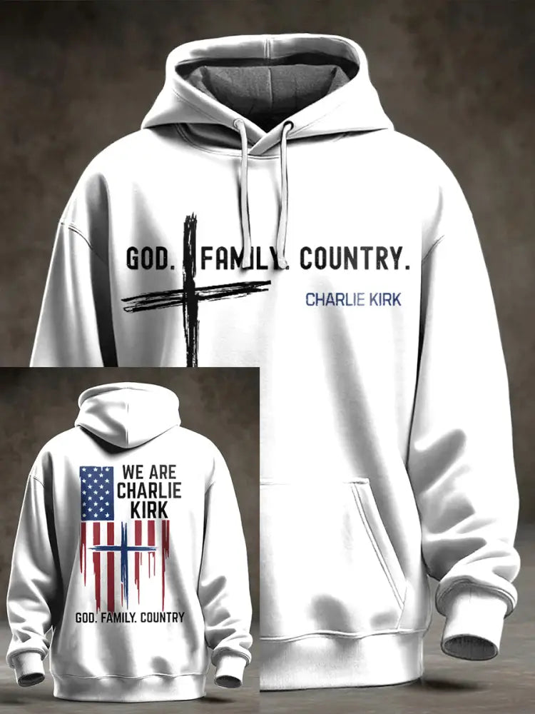 Men’s Charlie Kirk Oversized Drop-Shoulder Hoodie White / S