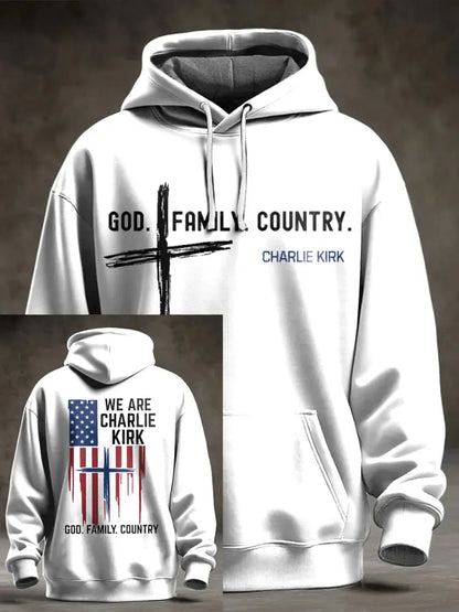 Men’s Charlie Kirk Oversized Drop-Shoulder Hoodie White / S