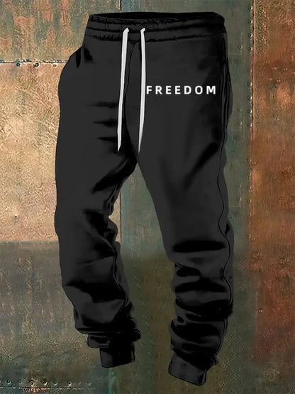 Men’s Charlie Kirk Printed Drawstring Pants Black / S