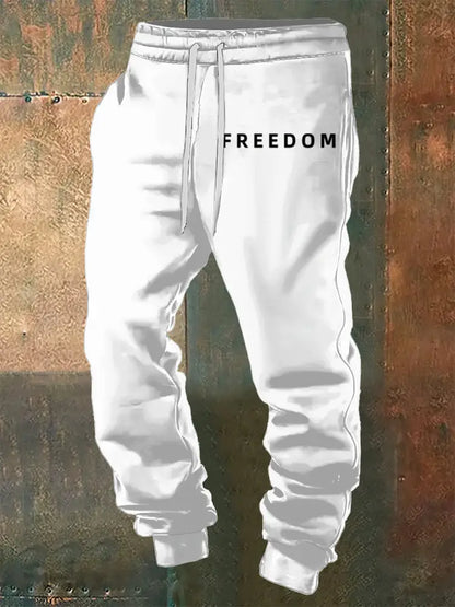 Men’s Charlie Kirk Printed Drawstring Pants White / S
