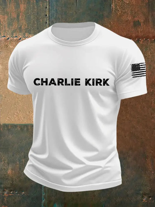 Men’s Charlie Kirk Short-sleeved T-shirt White / S