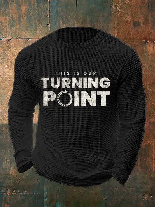 Men’s Charlie Kirk THIS IS OUR TURNING POINT Commemorative Long Sleeve T-Shirt Black / S
