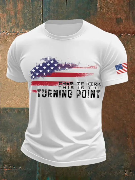 Men’s Charlie Kirk This is the Turning Point Printed T-shirt White / S