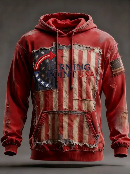 Men’s Charlie Kirk Turning Point USA Trump Commemorative Hoodie Red / S