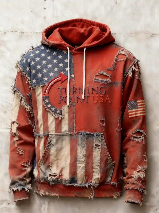 Men’s Charlie Kirk Turning Point USA Trump Commemorative Hoodie Red / S