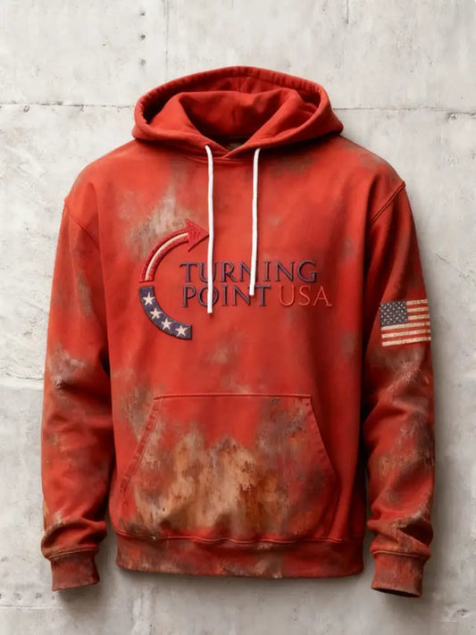 Men’s Charlie Kirk Turning Point USA Trump Commemorative Hoodie Red / S