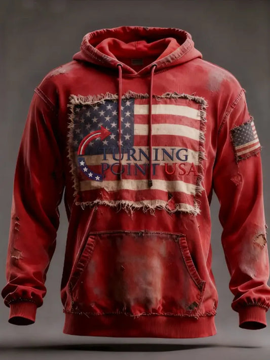 Men’s Charlie Kirk Turning Point USA Trump Commemorative Hoodie Red / S
