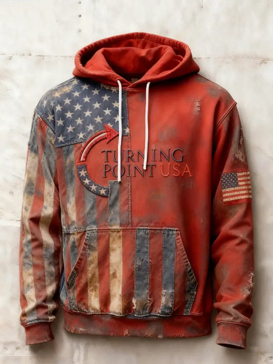 Men’s Charlie Kirk Turning Point USA Trump Commemorative Hoodie Red / S