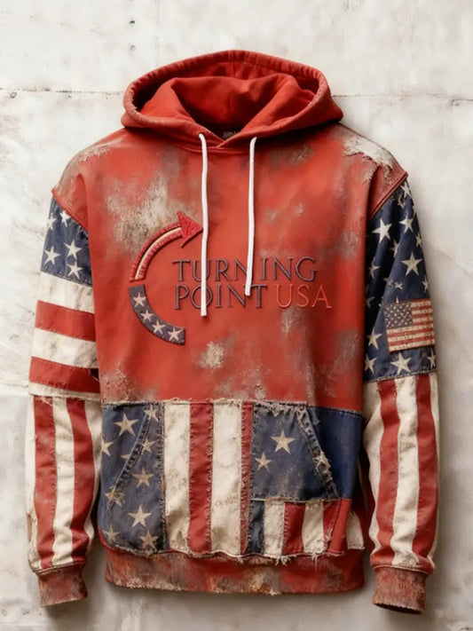 Men’s Charlie Kirk Turning Point USA Trump Commemorative Hoodie Red / S