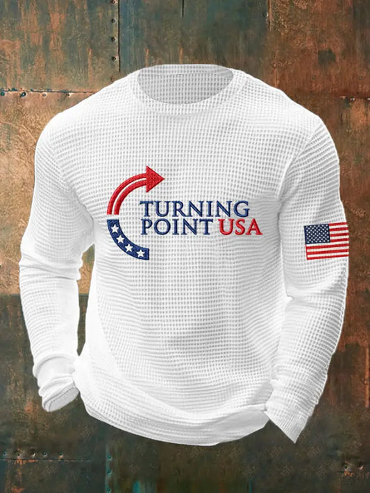 Men’s Charlie Kirk Turning Point USA Trump Commemorative Long Sleeve T-Shirt White / S