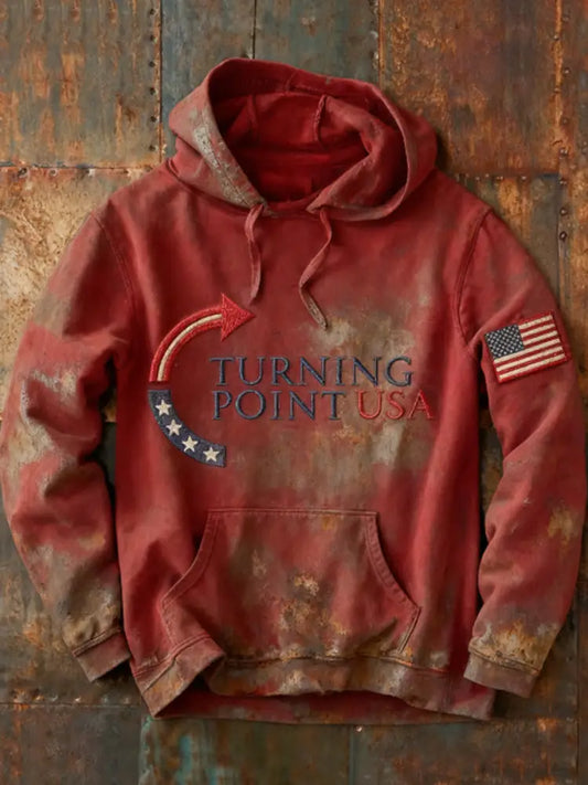 Men’s Charlie Kirk Turning Point USA Trump Commemorative Oversized Hoodie Red / S
