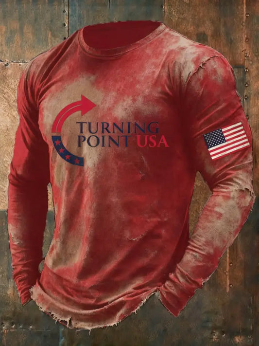 Men’s Charlie Kirk Turning Point USA Trump Commemorative Shirt Red / S