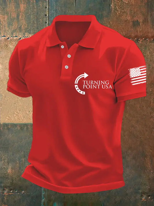 Men’s Charlie Kirk Turning Point USA Trump Commemorative Shirt Red / S