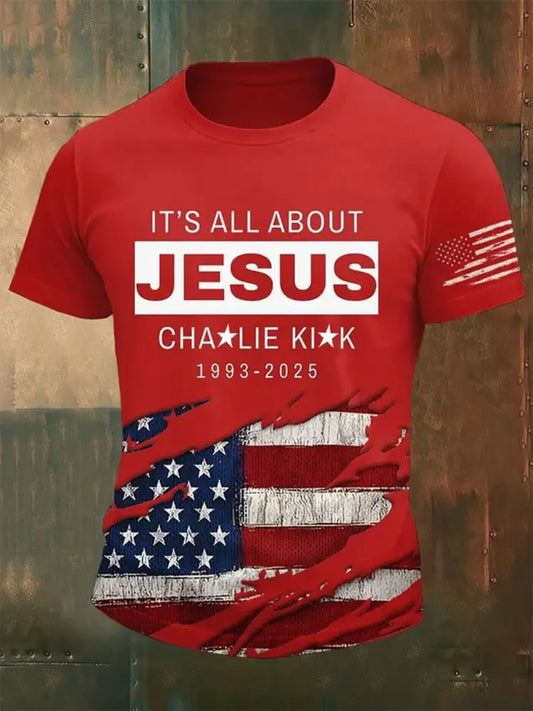 Men’s Charlie Kirk Turning Point USA Trump Commemorative T-Shirt A / S