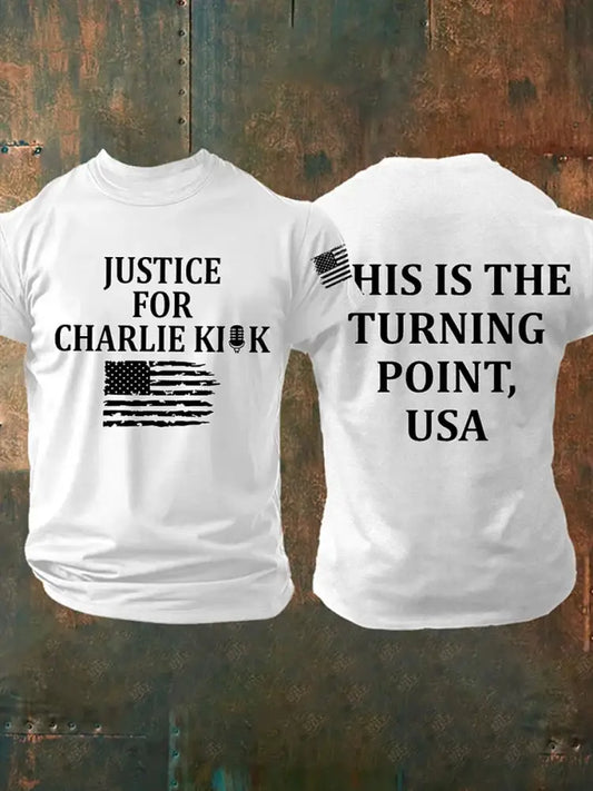 Men’s Charlie Kirk Turning Point USA Trump Commemorative T-Shirt A / S