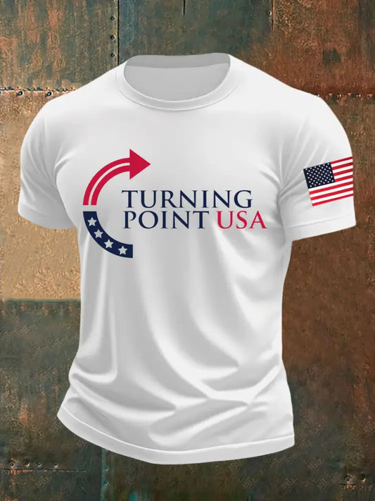 Men’s Charlie Kirk Turning Point USA Trump Commemorative T-Shirt White / S