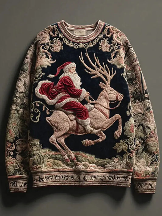 Men’s Christmas Santa Claus Print Casual Sweatshirt As picture / S