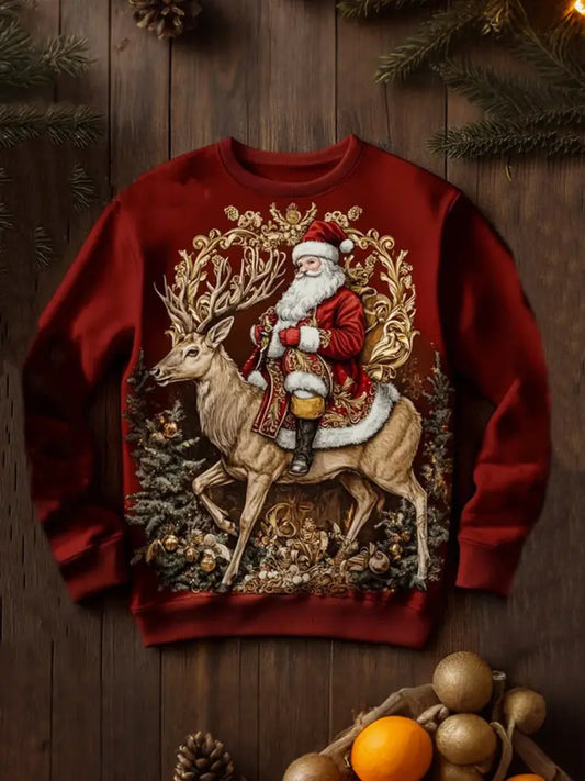 Men’s Christmas Santa Claus Print Casual Sweatshirt Red / S