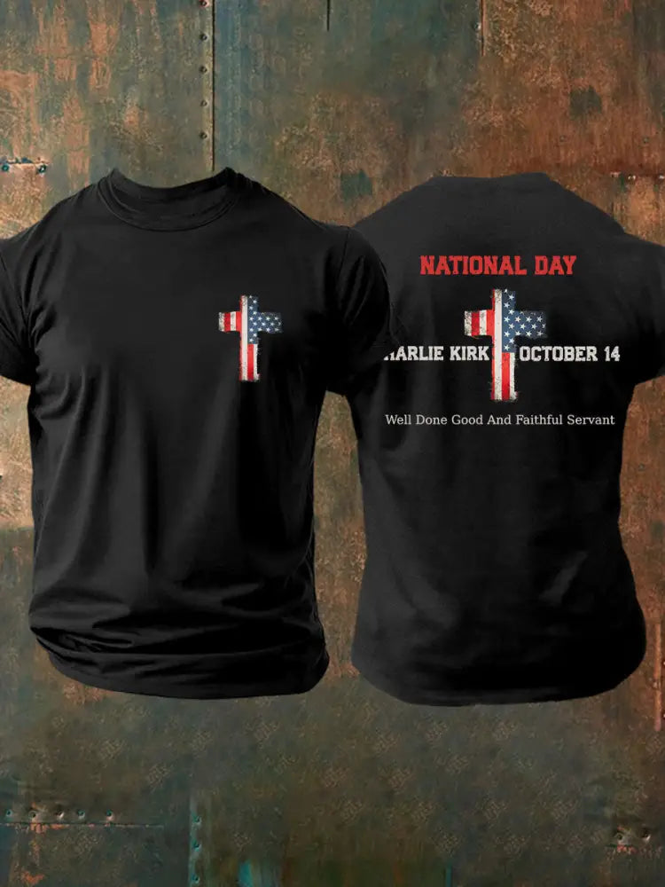 Men’s CK National Day Printed Casual T-Shirt Black / S
