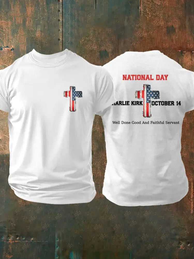 Men’s CK National Day Printed Casual T-Shirt White / S