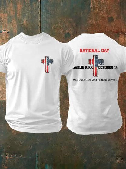 Men’s CK National Day Printed Casual T-Shirt White / S
