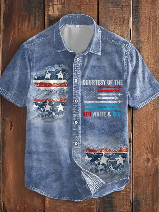 Men’s Courtesy Of The Red White And Blue Shirt As picture / S