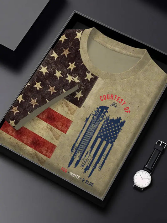 Men’s Courtesy Of The Red White And Blue Short Sleeves T-shirt As picture / S